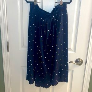 JCREW Pleated Midi Skirt in Polka Dot A-Line